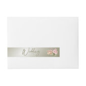 Modern Boho Sage Olive Floral Tropical Pampas Gras Rundum-Adressaufkleber (Vorderseite)