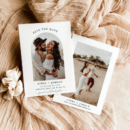 Modern Boho Save the Date | Foto Minimalistisch Ca Einladung