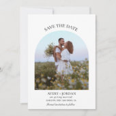 Modern Boho Save the Date | Foto Minimalistisch Einladung (Vorderseite)
