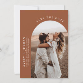 Modern Boho Save the Date | Foto Terracotta Card Einladung