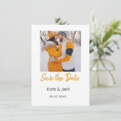 Modern boho Save the Date QR-Namensdatum orange hi (Stehend Vorderseite)