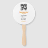 Modern boho Save the Date QR-Namensdatum orange hi Fächer (Rückseite)