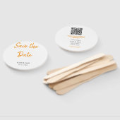 Modern boho Save the Date QR-Namensdatum orange hi Fächer (Non-assembled)