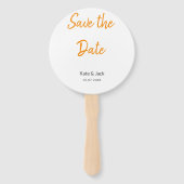 Modern boho Save the Date QR-Namensdatum orange hi Fächer (Vorderseite)