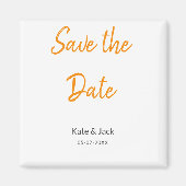 Modern boho Save the Date QR-Namensdatum orange hi Magnet (Vorne)