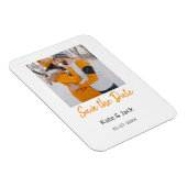 Modern boho Save the Date QR-Namensdatum orange hi Magnet (Rechte Seite)