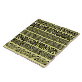 Modern Boho Schwarz-Gelb-Muster Streifen Fliese (Seite)