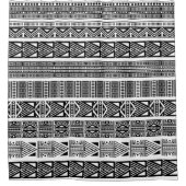 Modern Boho Schwarz-Weiß-Muster Streifen Duschvorhang (Vorderseite)