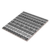 Modern Boho Schwarz-Weiß-Muster Streifen Fliese (Seite)