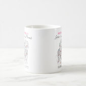 Modern Boho Schwarz-weiße Wavy Hair Style Flora Kaffeetasse (Mittel)