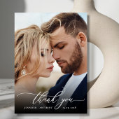 Modern Boho Script 2 Foto Wedding Danke Karte