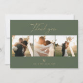 Modern Boho Script Wedding Foto Danke Karte (Vorderseite)