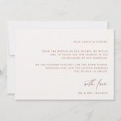 Modern Boho Script Wedding Foto Danke Karte (Rückseite)