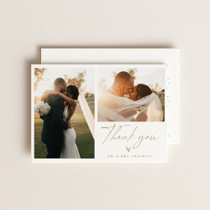 Modern Boho Script Wedding Foto Danke Karte