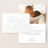 Modern Boho Script Wedding Foto Vielen Dank Folienkarte (Anzeige)