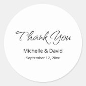 Modern Boho Simple Script Wedding Vielen Dank Runder Aufkleber (Vorderseite)