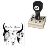 Modern Boho Skull Business oder Name Gummistempel (Stempel)