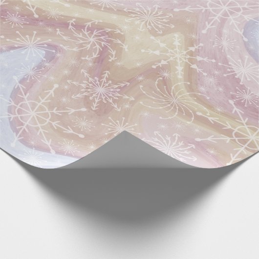 Modern Boho Snowflake Holiday Wrapping Paper Geschenkpapier (Ecke)