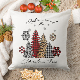 Modern Boho Snowflakes Tartan Niedliche Weihnachte Kissen