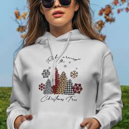 Modern Boho Snowflakes Tartan Niedlicher Weihnacht Hoodie