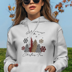 Modern Boho Snowflakes Tartan Niedlicher Weihnacht Hoodie
