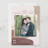 Modern Boho Spiced Terra Cotta | Square Foto Save The Date (Vorderseite)