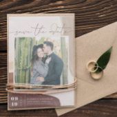 Modern Boho Spiced Terra Cotta | Square Foto Save The Date