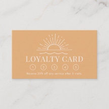 Modern Boho Sun and Beach Wave Loyalty Card