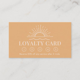 Modern Boho Sun and Beach Wave Loyalty Card Visitenkarte