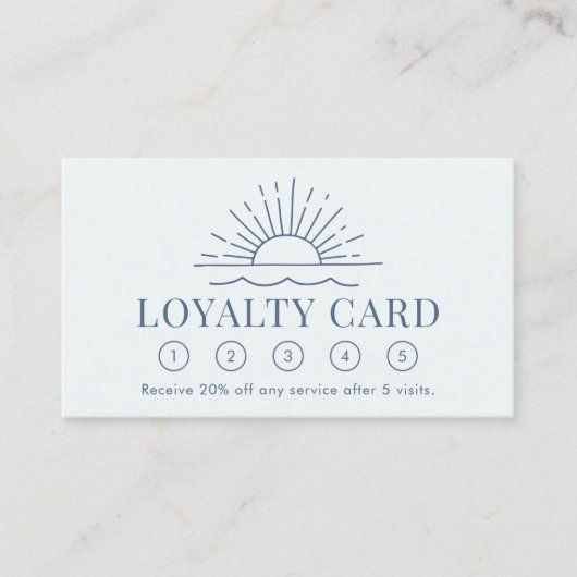 Modern Boho Sun and Beach Wave Loyalty Card Visitenkarte (Vorderseite)