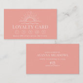 Modern Boho Sun and Beach Wave Loyalty Card Visitenkarte (Vorne/Hinten)