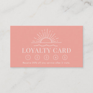 Modern Boho Sun and Beach Wave Loyalty Card Visitenkarte