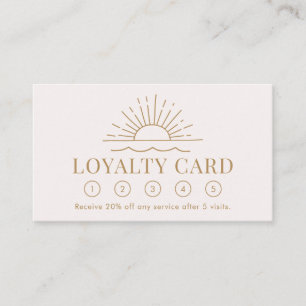 Modern Boho Sun and Beach Wave Loyalty Card Visitenkarte