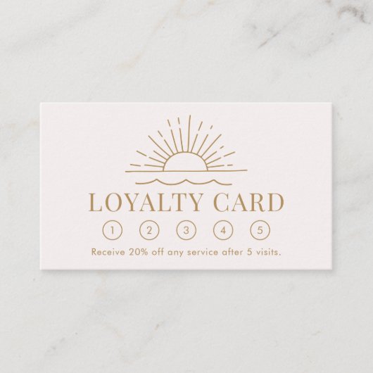 Modern Boho Sun and Beach Wave Loyalty Card Visitenkarte (Vorderseite)
