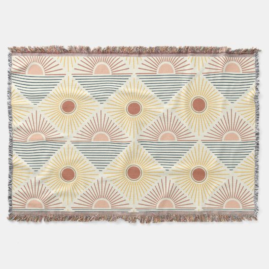 Modern Boho Sun Cotton Fringe Throw Blanket Decke (Vorderseite)