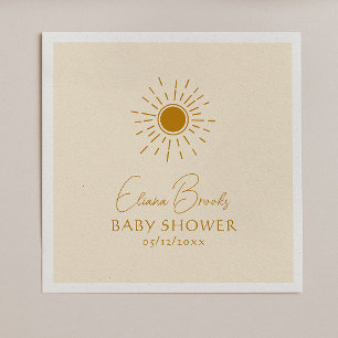 Modern Boho Sunshine Beige Babydusche Napkins Serviette