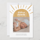 Modern Boho Sunshine in Mustard Birth Ankündigung (Vorderseite)