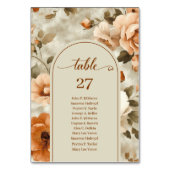 Modern Boho Terra Cotta Ivory Sage Floral Wedding Tischnummer (Vorderseite)