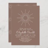 Modern Boho Terra Cotta Sunshine Baby Dusche Einladung (Vorne/Hinten)