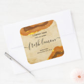 Modern Boho Terracotta Agate Burnt Orange Quadratischer Aufkleber (Umschlag)