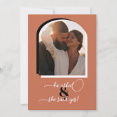 Modern Boho Terracotta Ankündigung Datum freihalte (Vorderseite)