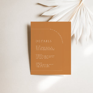Modern Boho Terracotta Arch Wedding Details Begleitkarte