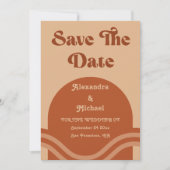 Modern Boho Terracotta Arch Wedding Save The Date (Vorderseite)