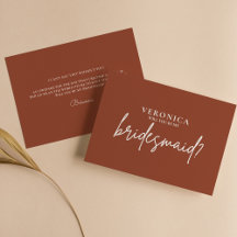 Modern Boho Terracotta Bridesmaid Vorschlag Karte