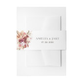 Modern Boho Terracotta & Burgundy Floral Wedding Einladungsbanderole (Vorderseite Beispiel)