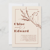 Modern Boho Terracotta Burnt Orange Wedding Einladung (Vorderseite)