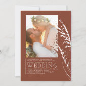 Modern Boho Terracotta Burnt Orange Wedding Foto Einladung (Vorderseite)