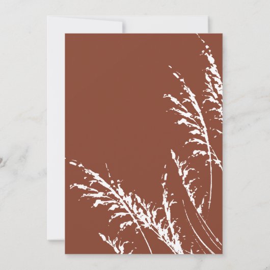Modern Boho Terracotta Burnt Orange Wedding Foto Einladung (Rückseite)