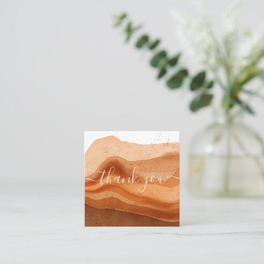 modern boho terracotta danke für Ihre bestellung Quadratische Visitenkarte (Stehend Vorderseite)