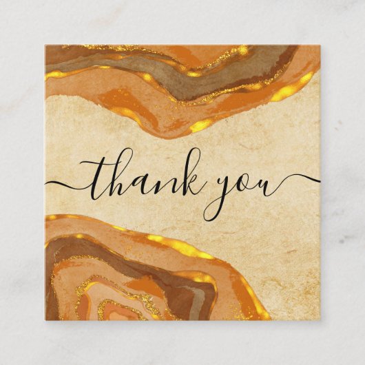 modern boho terracotta danke für Ihre bestellung Quadratische Visitenkarte (Vorderseite)